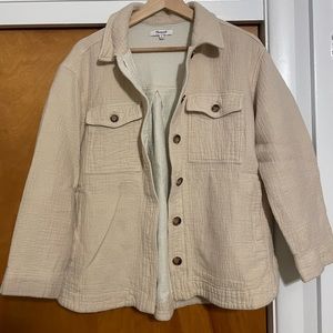 Madewell size medium waffle-back shacket beige